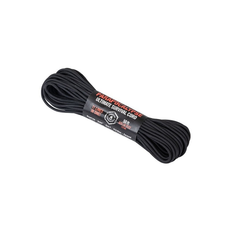 PARACORD PARAPOCAL. 50ft / 15 mt NERO