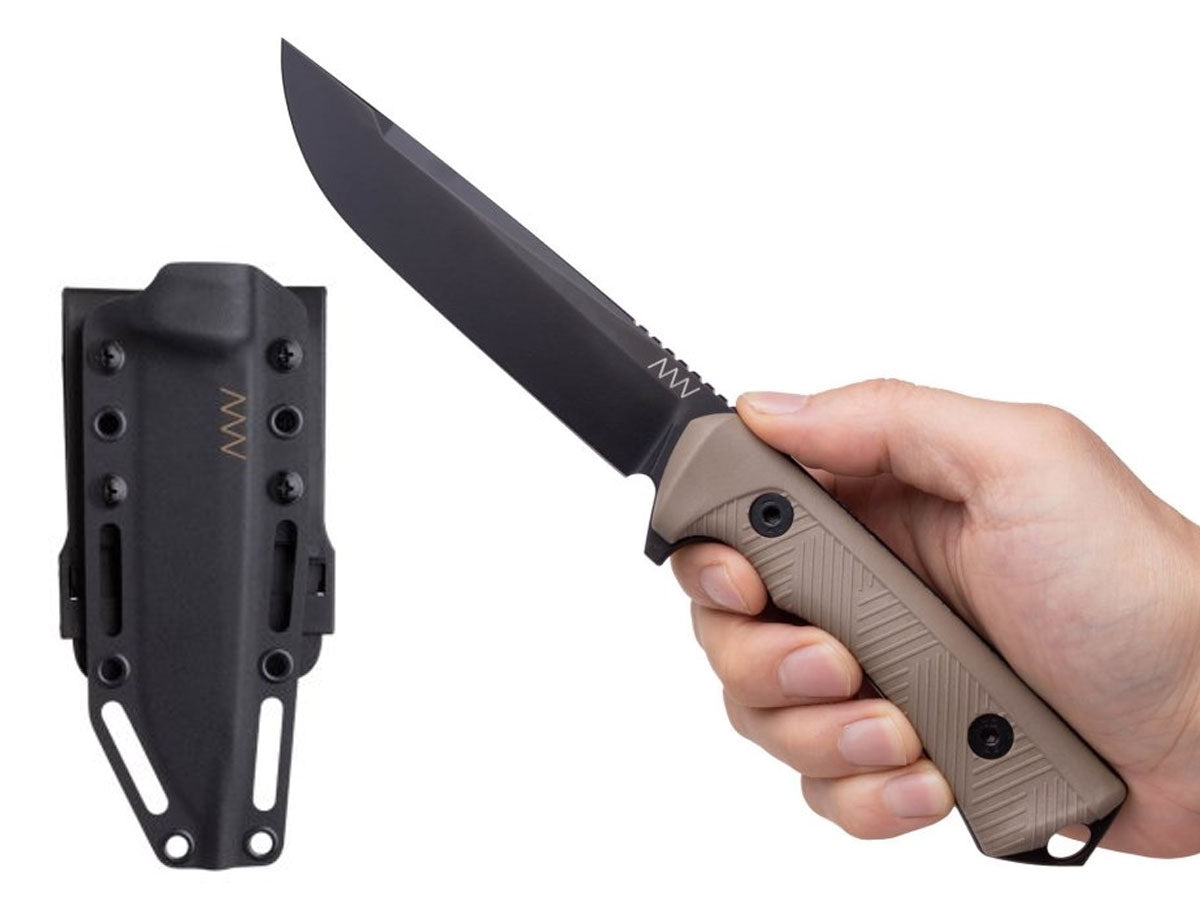 ANV Knives P300 CERAKOTE BLACK GRNPU COYOTE