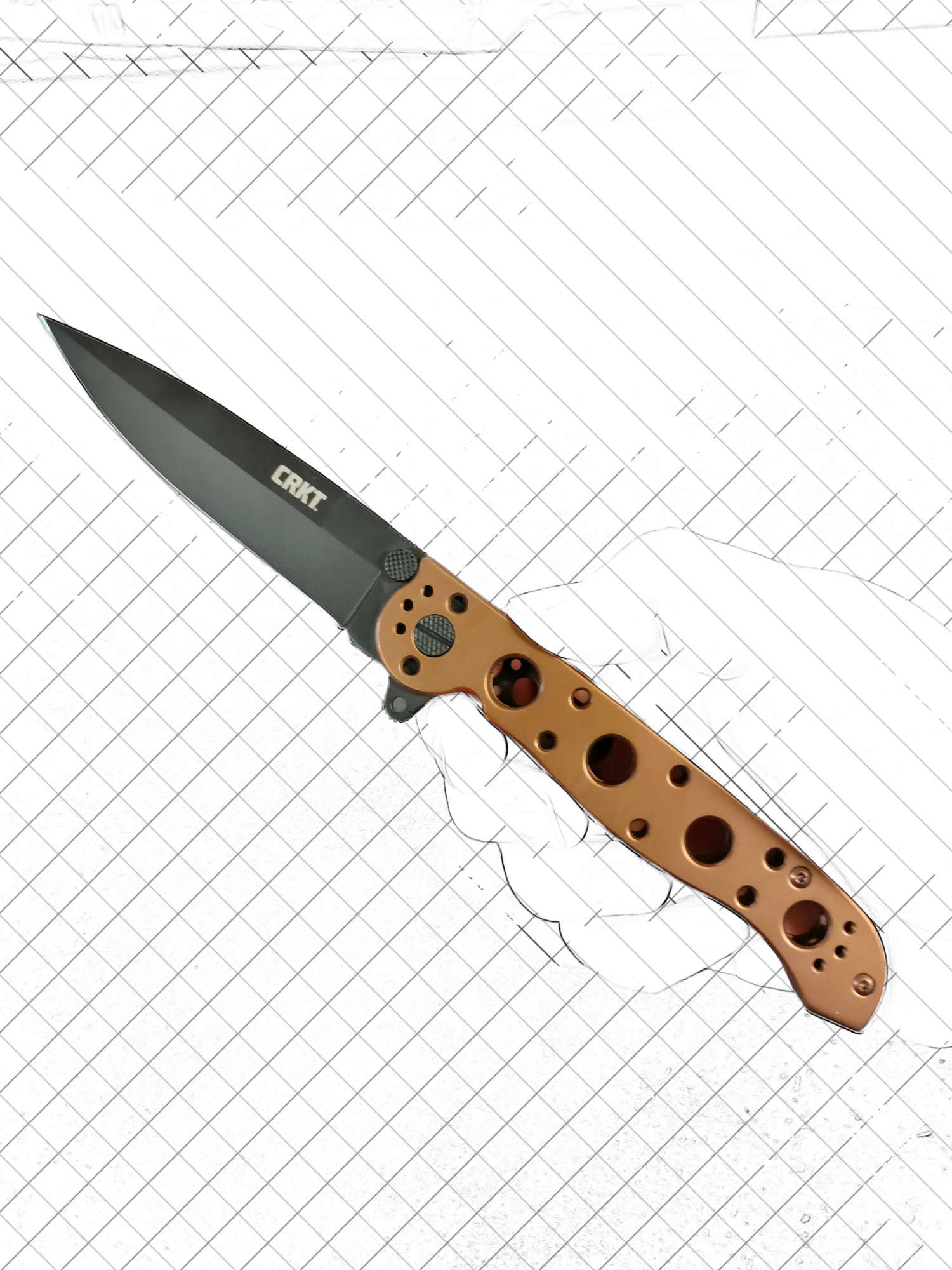CARSON KNIFE M16-03BK SPEAR BRONZE, BLACK BLADE