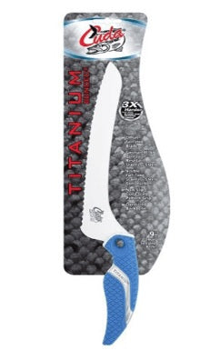 CUDA 9″ TITANIUM BONDED OFFSET SERRATED KNIFE