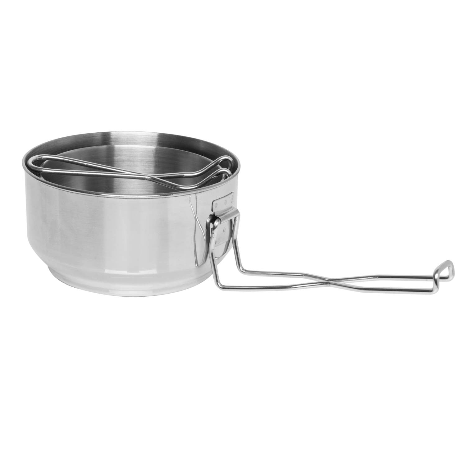 MESS TIN STAINLESS STEEL SET, 1Lt, 15 cm. diam.