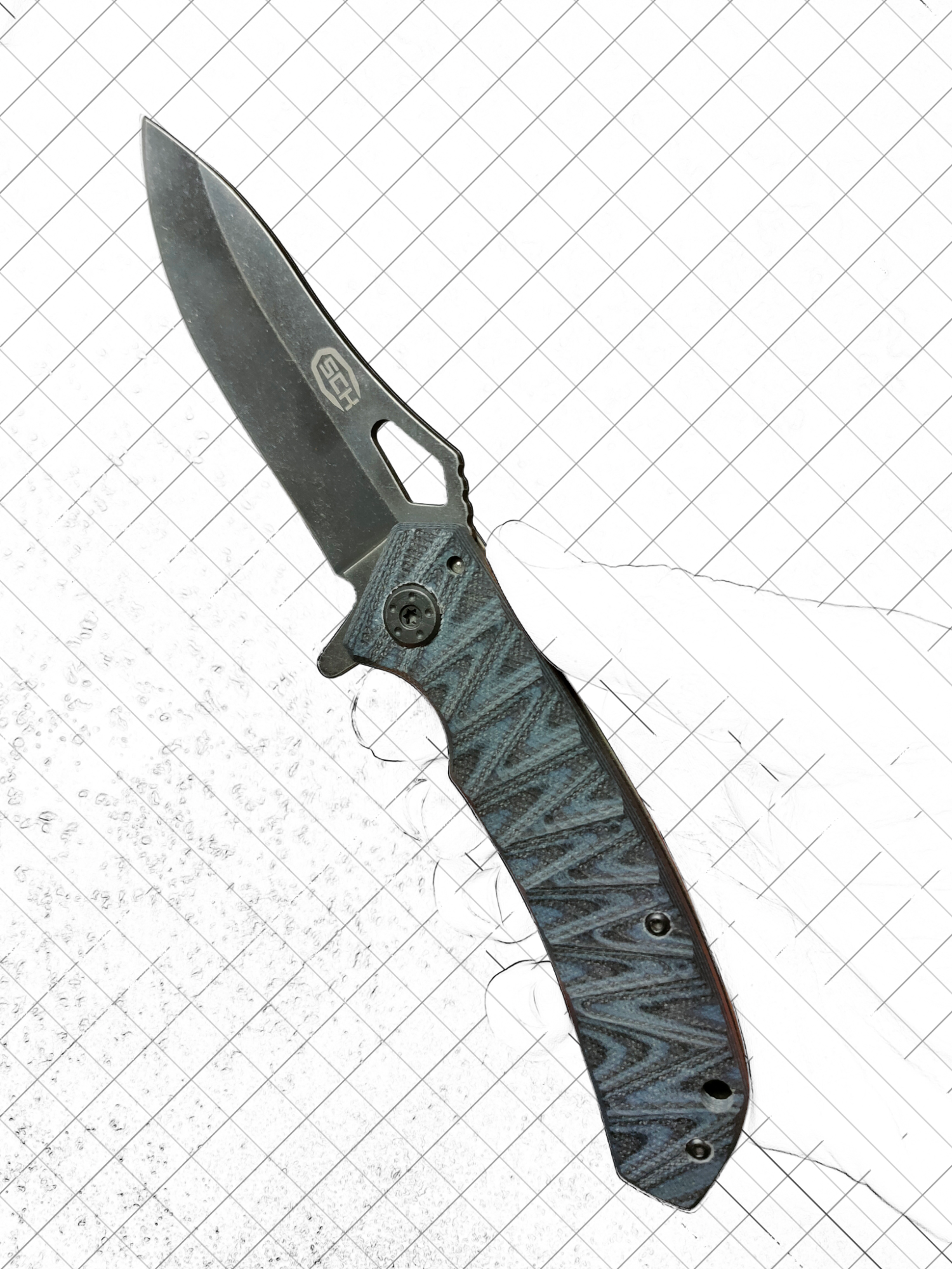 SCK X8 STEEL BLADE, ALUMINIUM/MICARTA HANDLE
